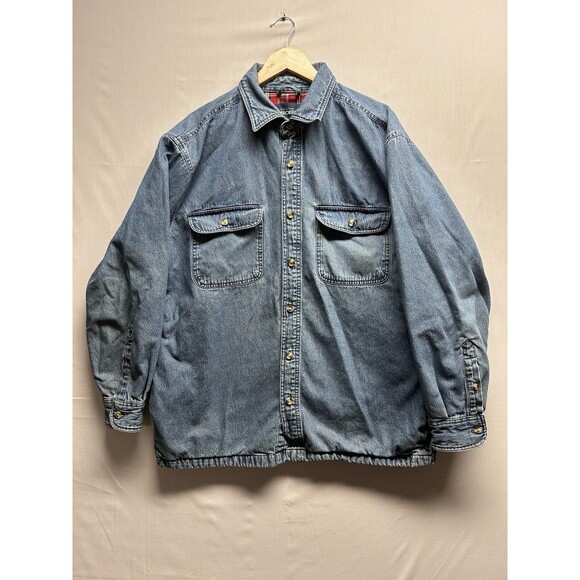 Vtg 90’s Cherokee Chore Jacket Flannel Lined Men’s Size Large Work Outdoor - Picture 2 of 12